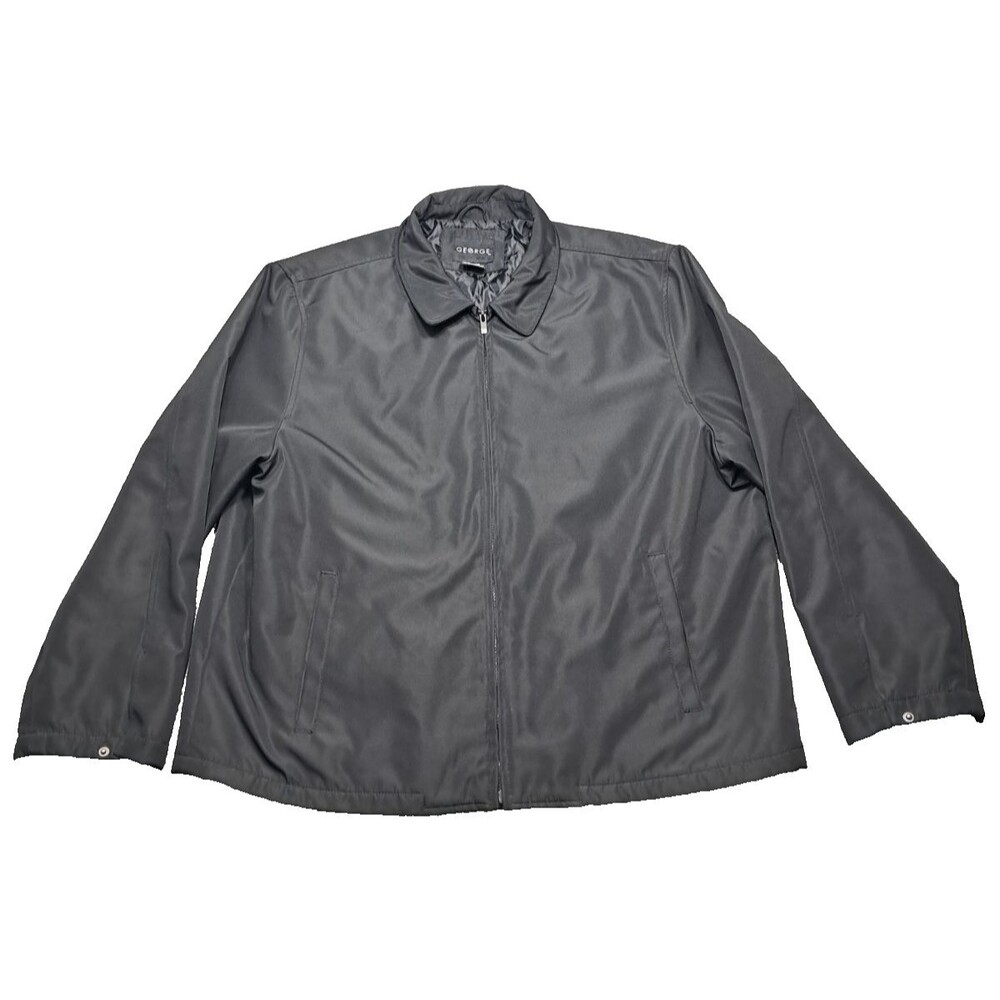 George XL 46/48  Jacket Men’s Dress Coat Pockets Office Business Polyester Zip